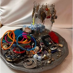3-5lbs jewelry craft box repurpose grab bag art's and crafts, watches necklace